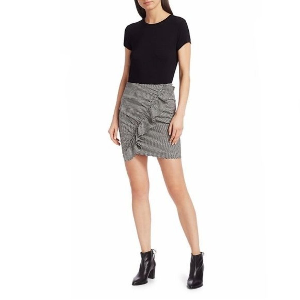 A.L.C. Jupiter Houndstooth Ruffled Mini Skirt Women's Size 8